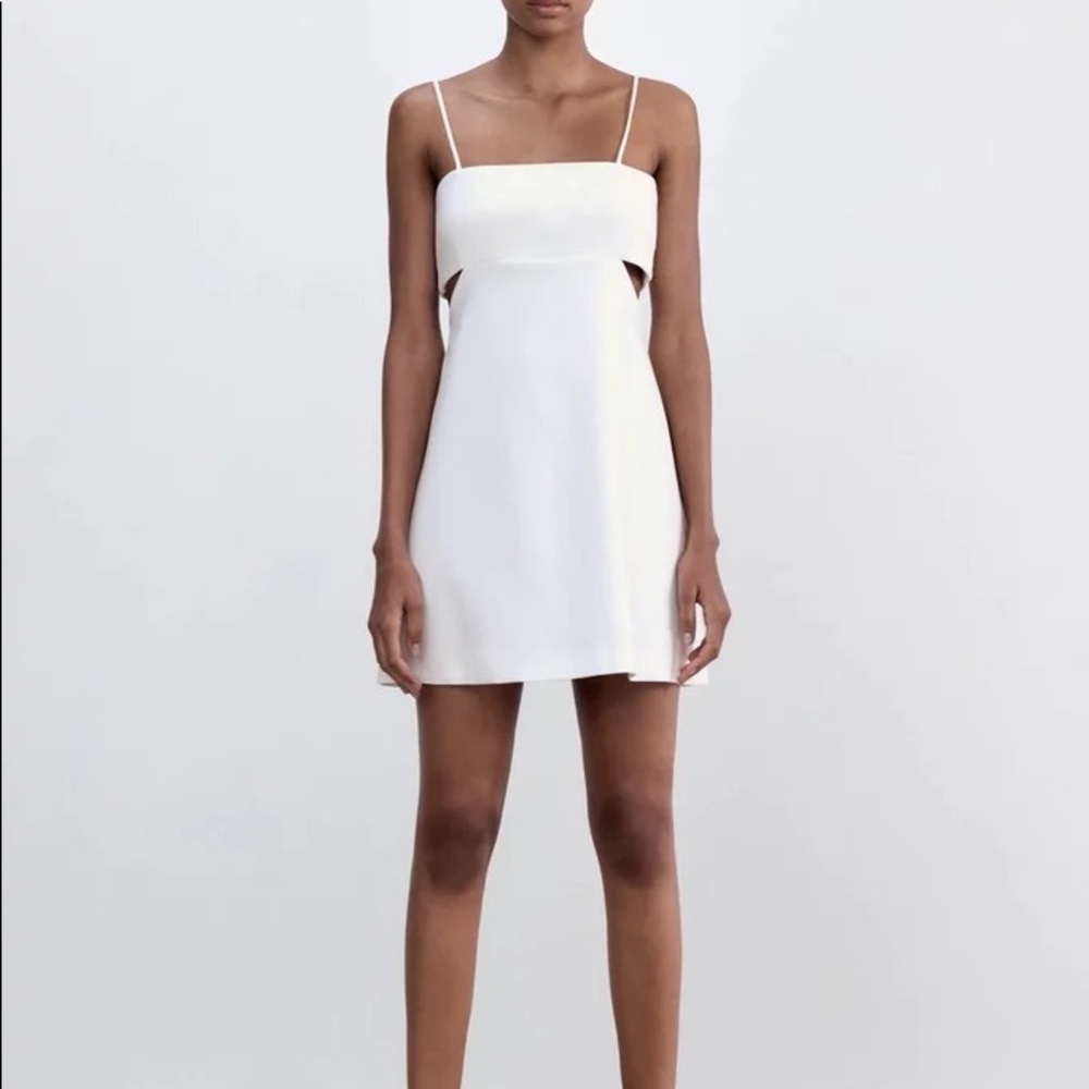 Zara white cutout dress